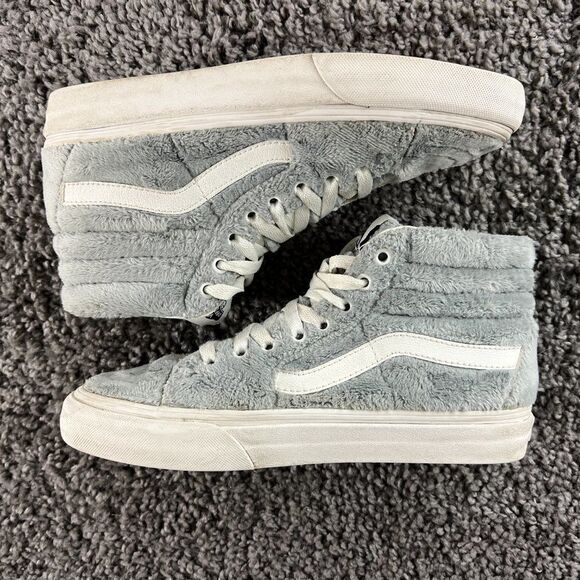 Vans Gray and White Fuzzy High-Top Sneakers - Picture 6 of 8